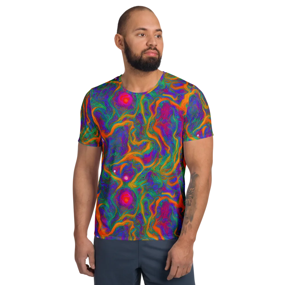 Neon Terrain on Men's Athletic T-Shirt — Front