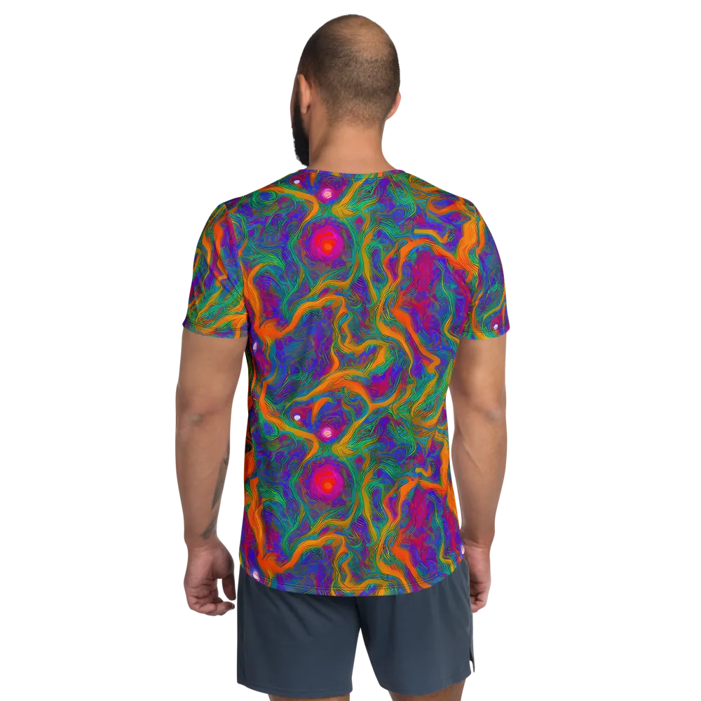 Neon Terrain on Men's Athletic T-Shirt — Back