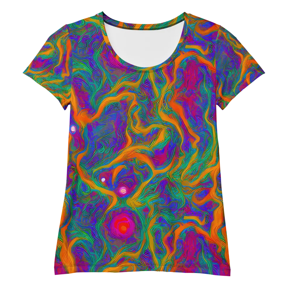 Neon Terrain on Women's Athletic T-Shirt — Front