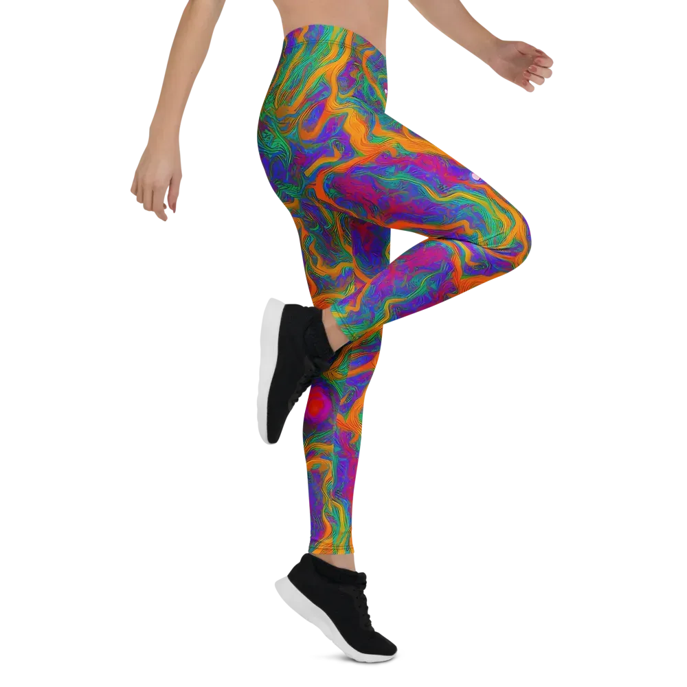 Neon Terrain on Leggings — Right