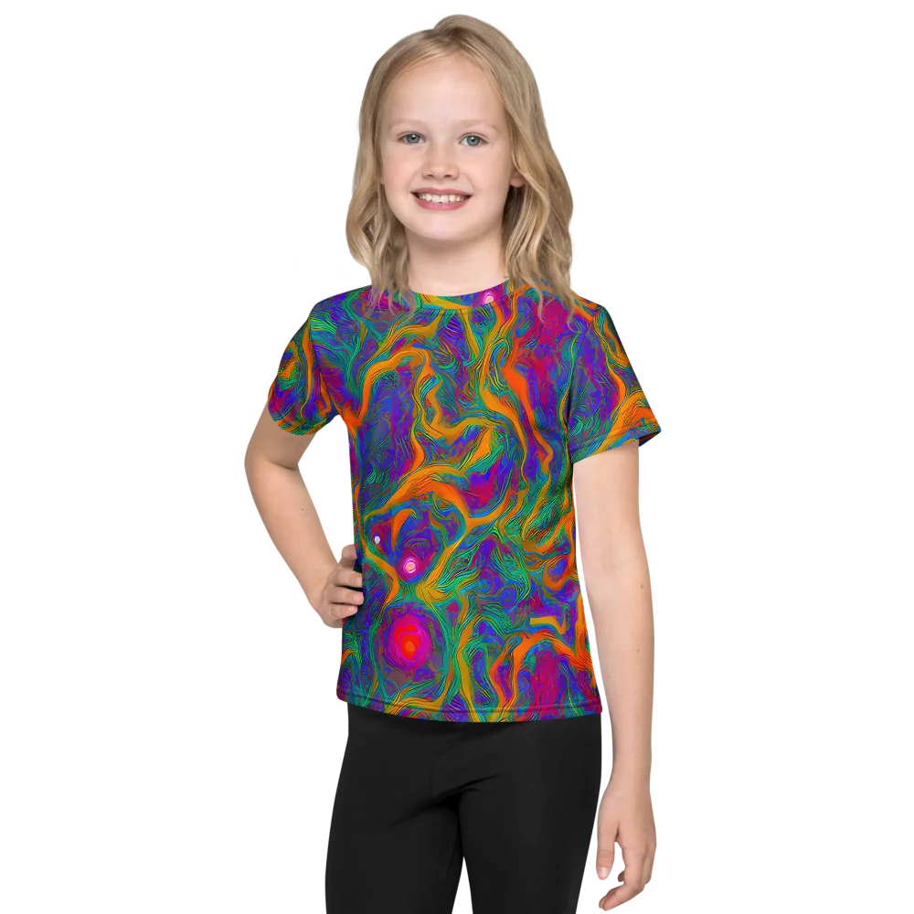 Neon Terrain on Kids Crew Neck T-Shirt — Front