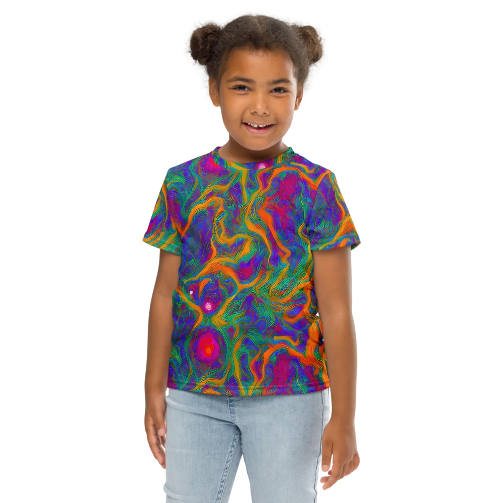 Neon Terrain on Kids Crew Neck T-Shirt — Front
