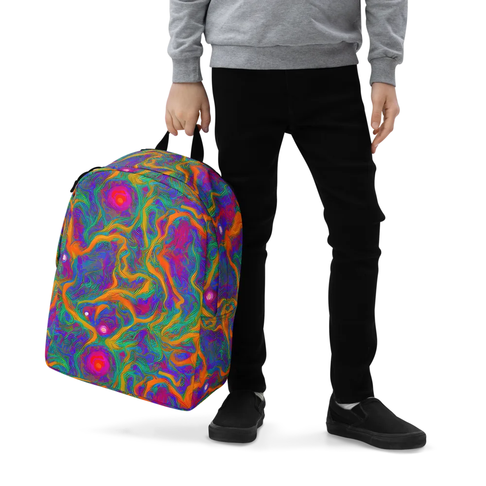 Neon Terrain on Minimalist Backpack — Zoomed-in