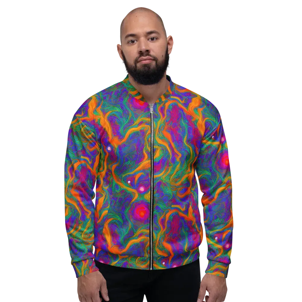Neon Terrain on Bomber Jacket — Front