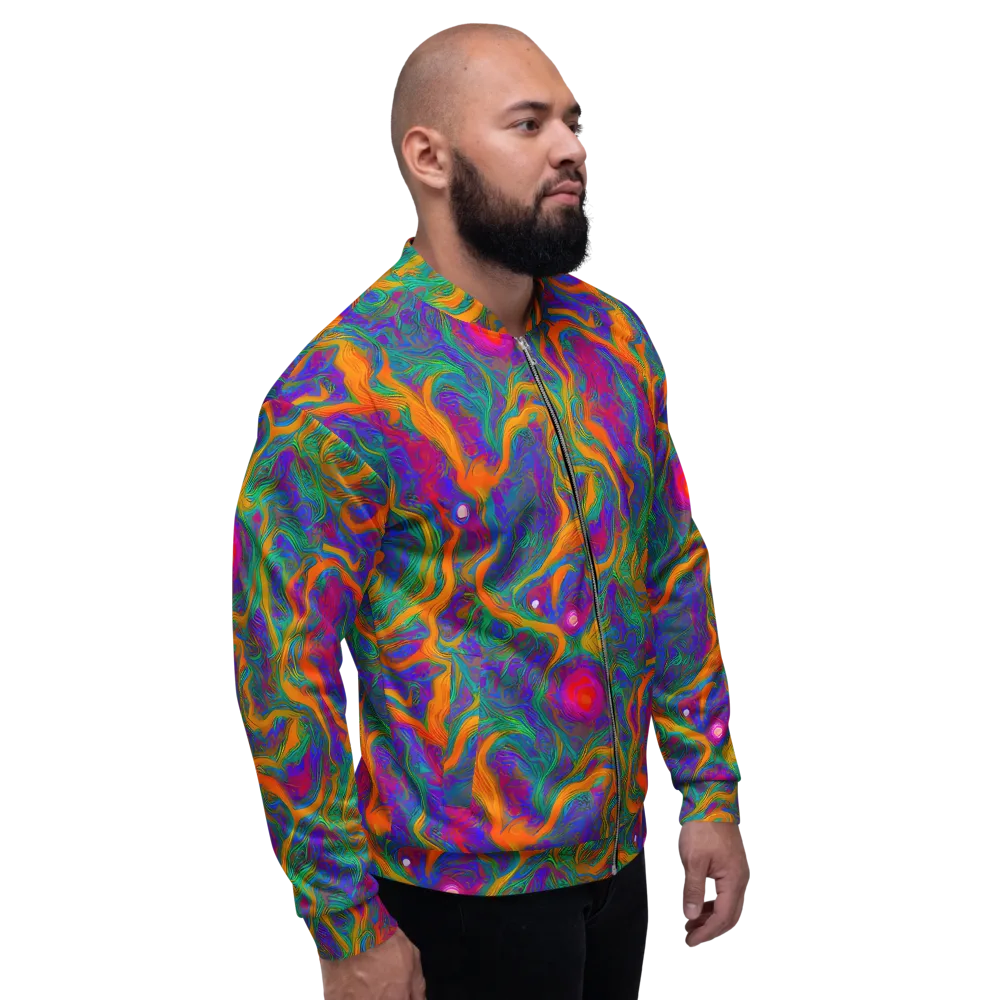 Neon Terrain on Bomber Jacket — Right