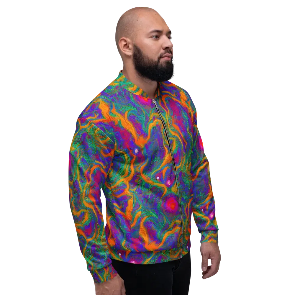 Neon Terrain on Bomber Jacket — Right