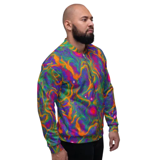 Neon Terrain on a Bomber Jacket