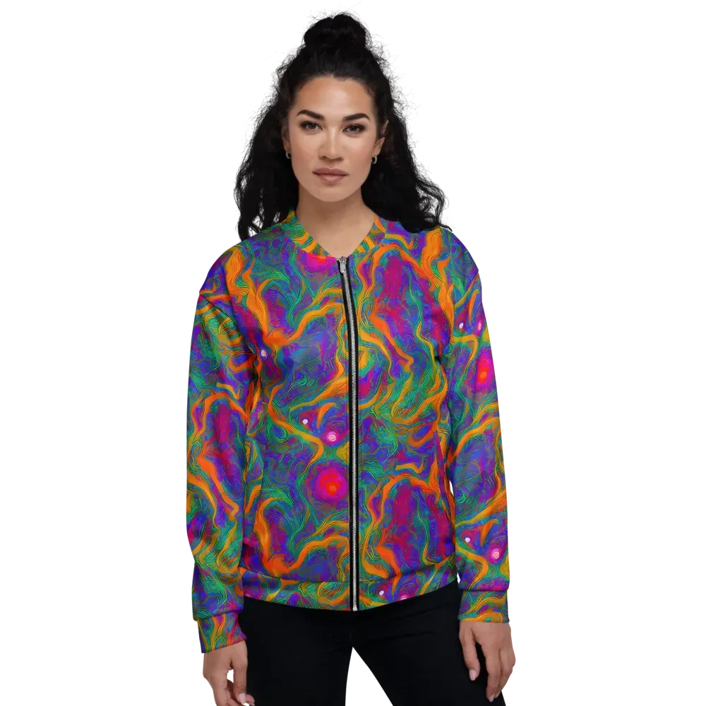 Neon Terrain on Bomber Jacket — Front