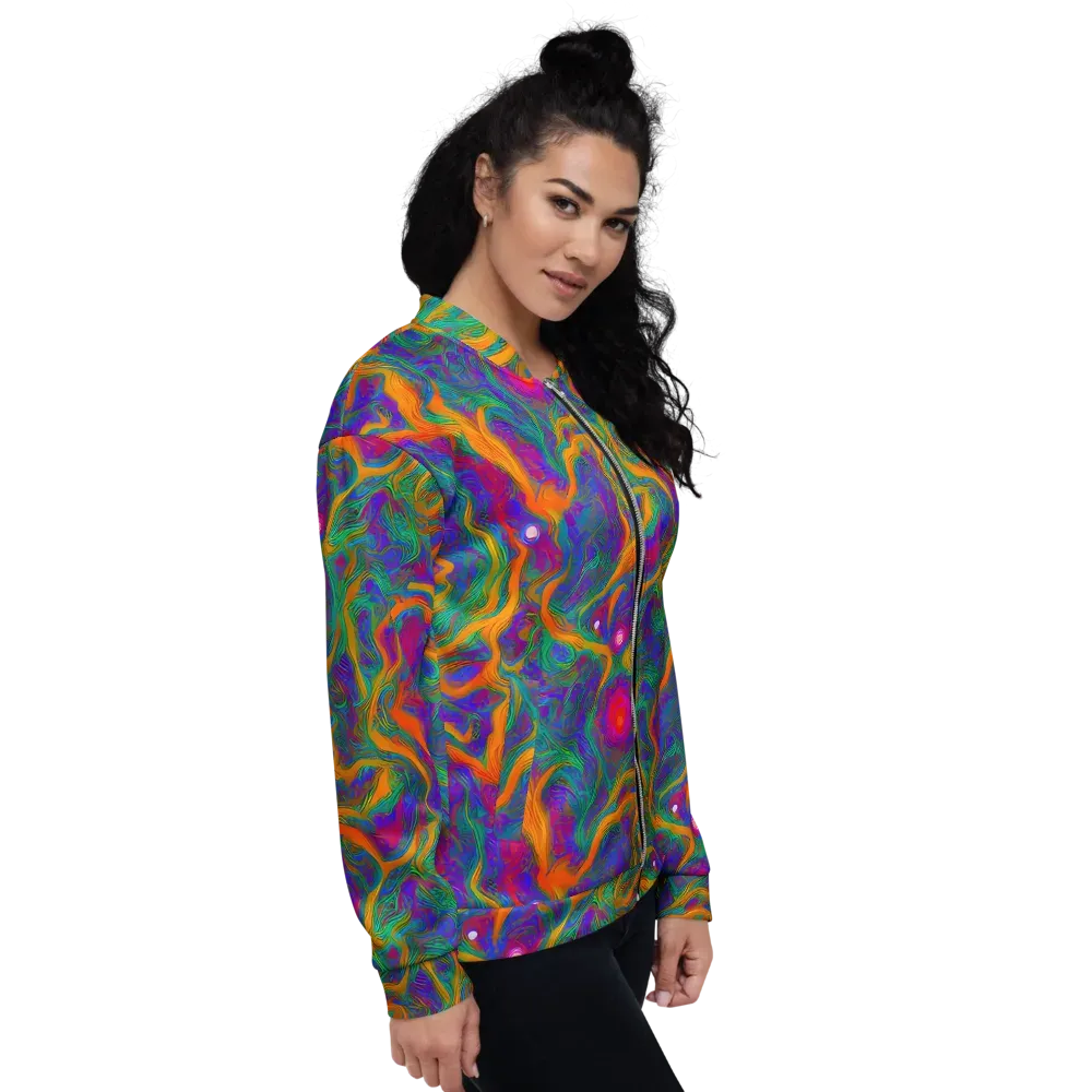 Neon Terrain on Bomber Jacket — Right