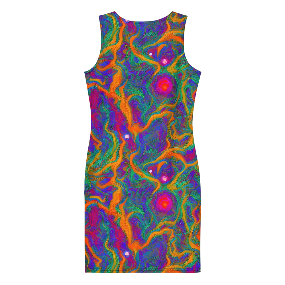 Neon Terrain on Bodycon Dress — Back