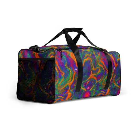 Neon Terrain on a Duffle Bag