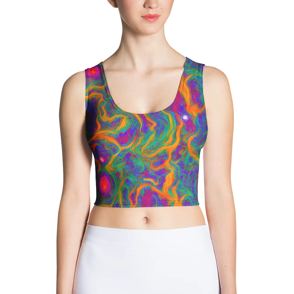 Neon Terrain on Crop Top — Front