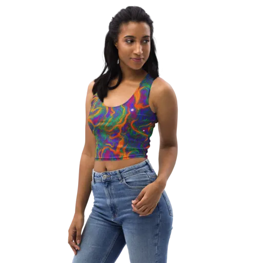 Neon Terrain on a Crop Top