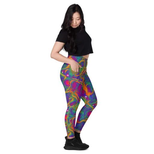 Neon Terrain on a Leggings with Pockets