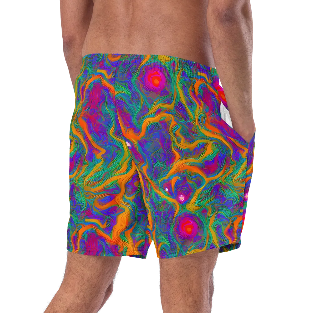 Neon Terrain on Swim Trunks — Right Back