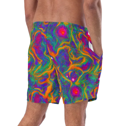 Neon Terrain on a Swim Trunks