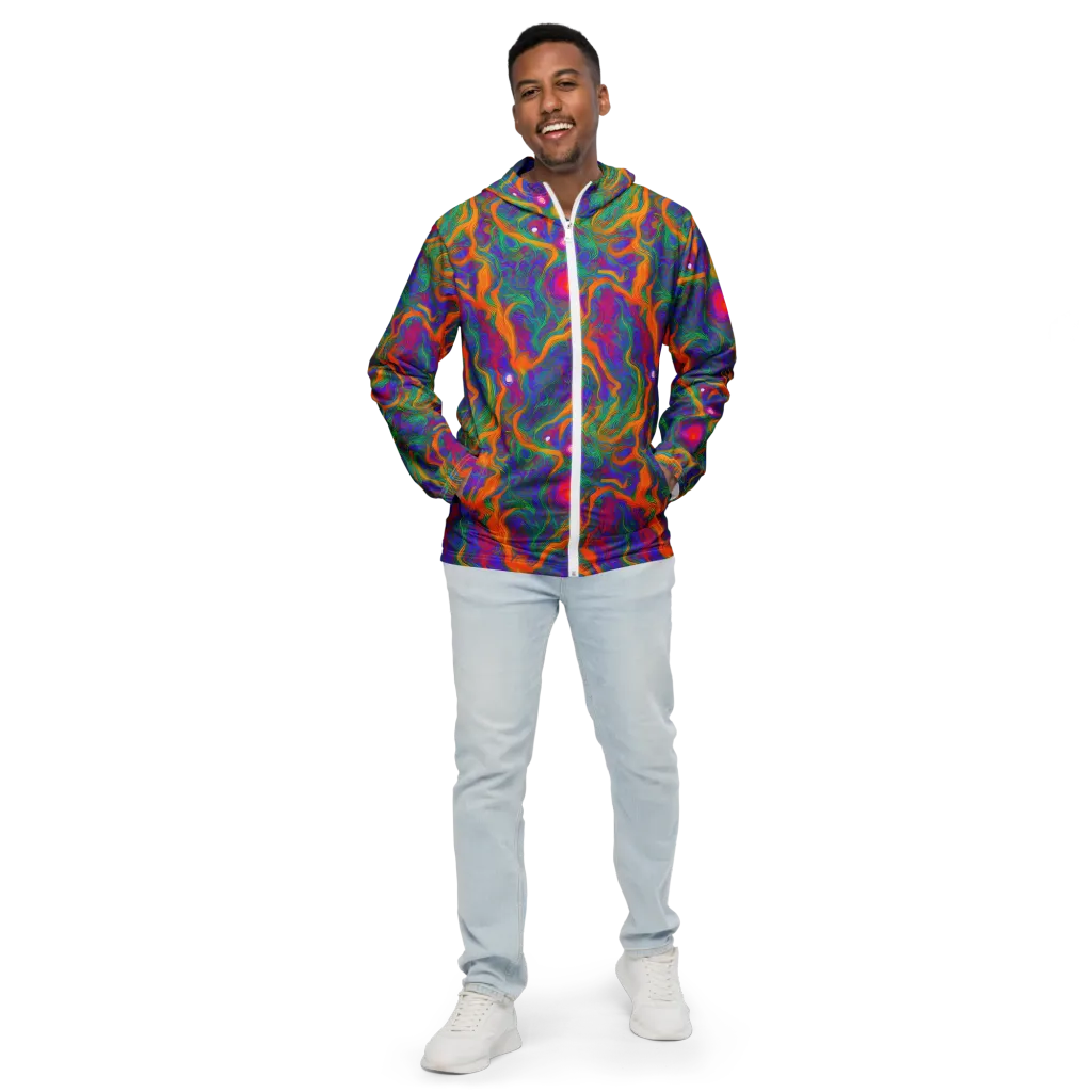 Neon Terrain on Men's Windbreaker — Front