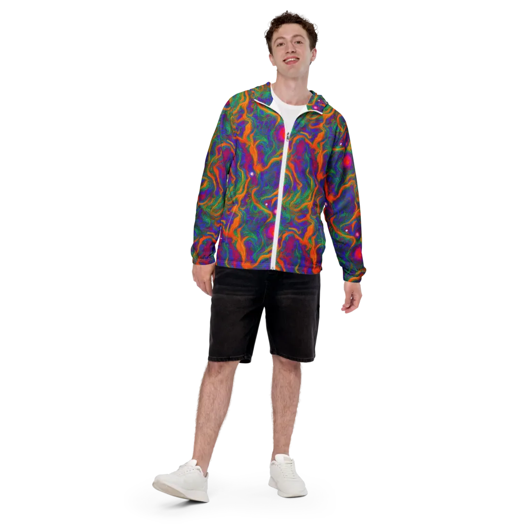 Neon Terrain on Men's Windbreaker — Front