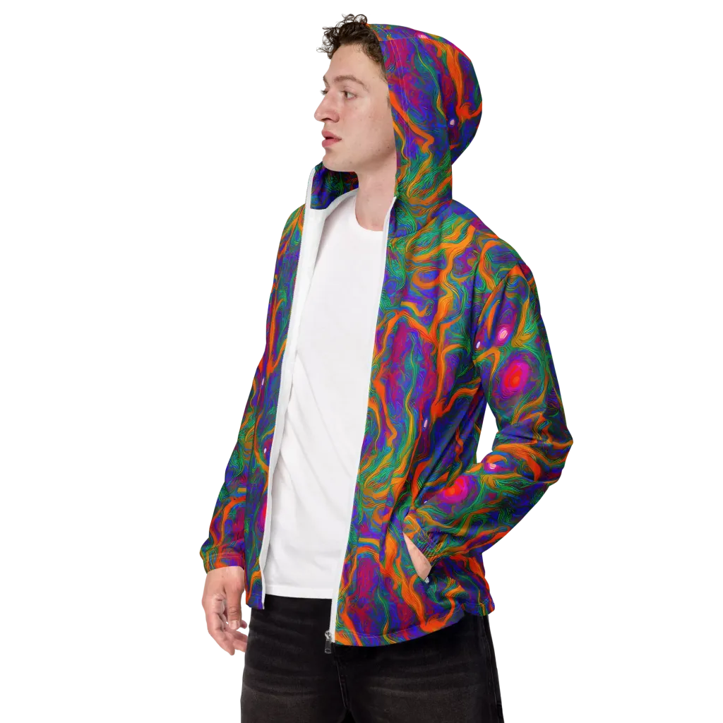 Neon Terrain on Men's Windbreaker — Left Front