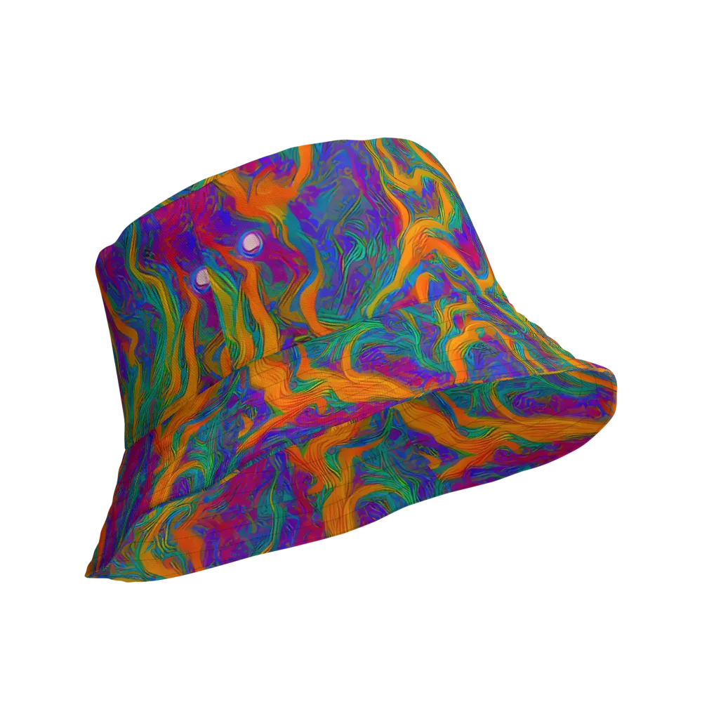 Neon Terrain on Reversible Bucket Hat — Product details Outside