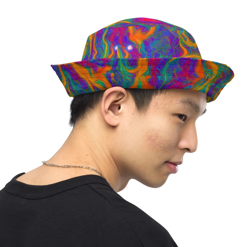 Neon Terrain on Reversible Bucket Hat — Right Outside
