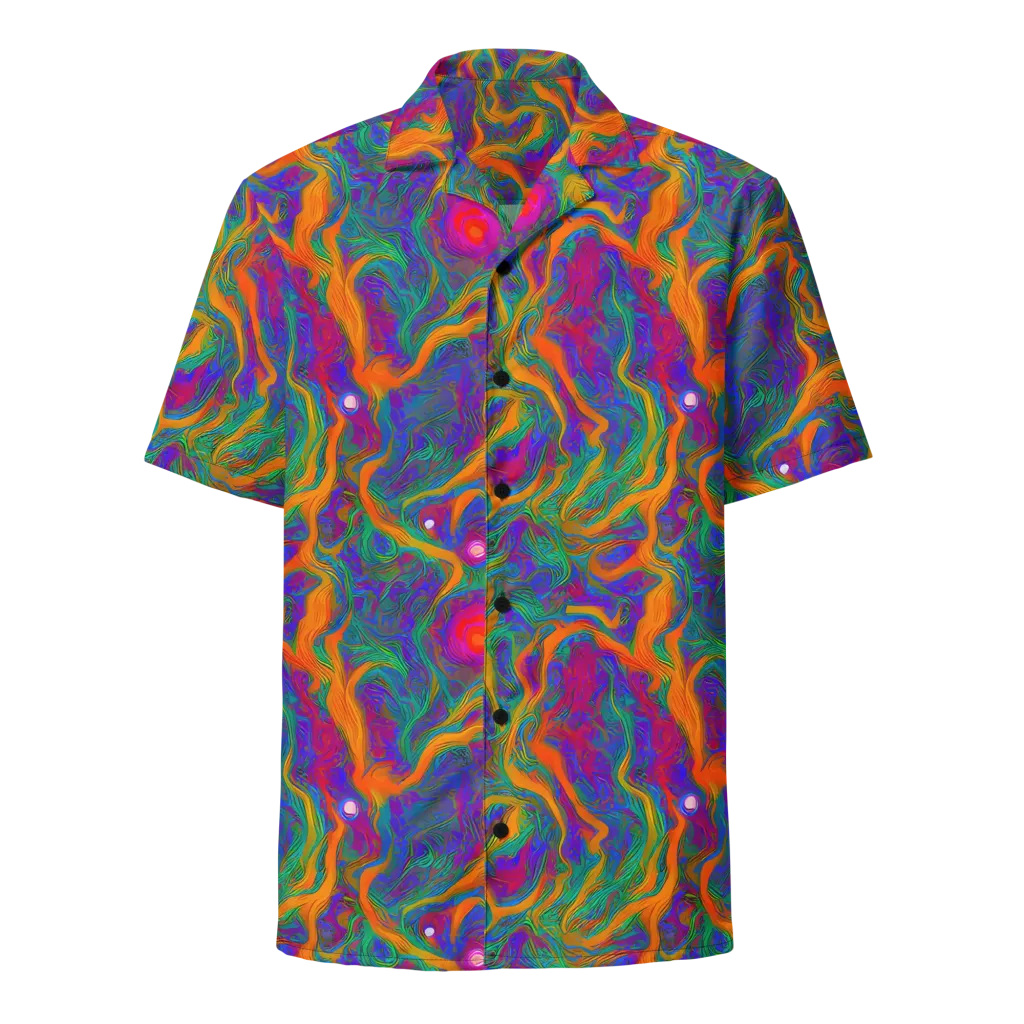 Neon Terrain on Button Shirt — Front