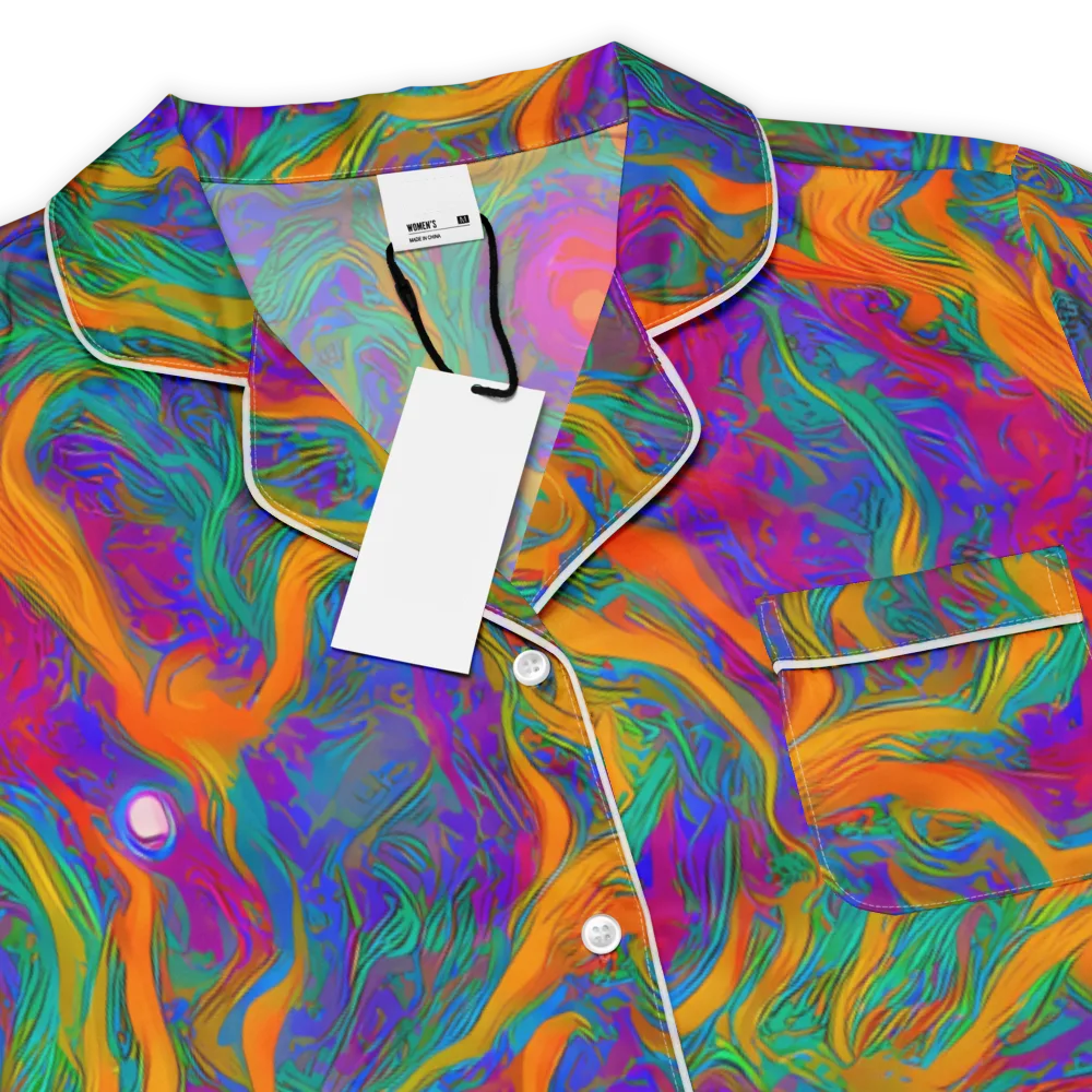 Neon Terrain on Women's Short Sleeve Pajama Top — Product details
