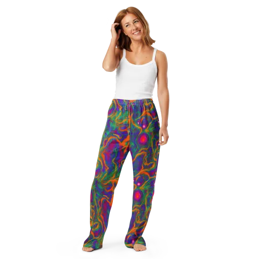Neon Terrain on a Women's Pajama Pants