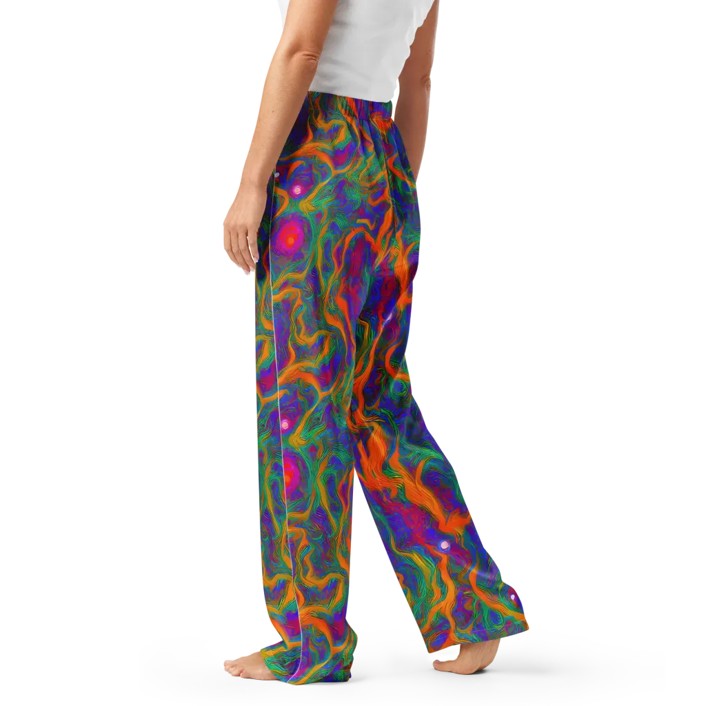 Neon Terrain on Women's Pajama Pants — Left