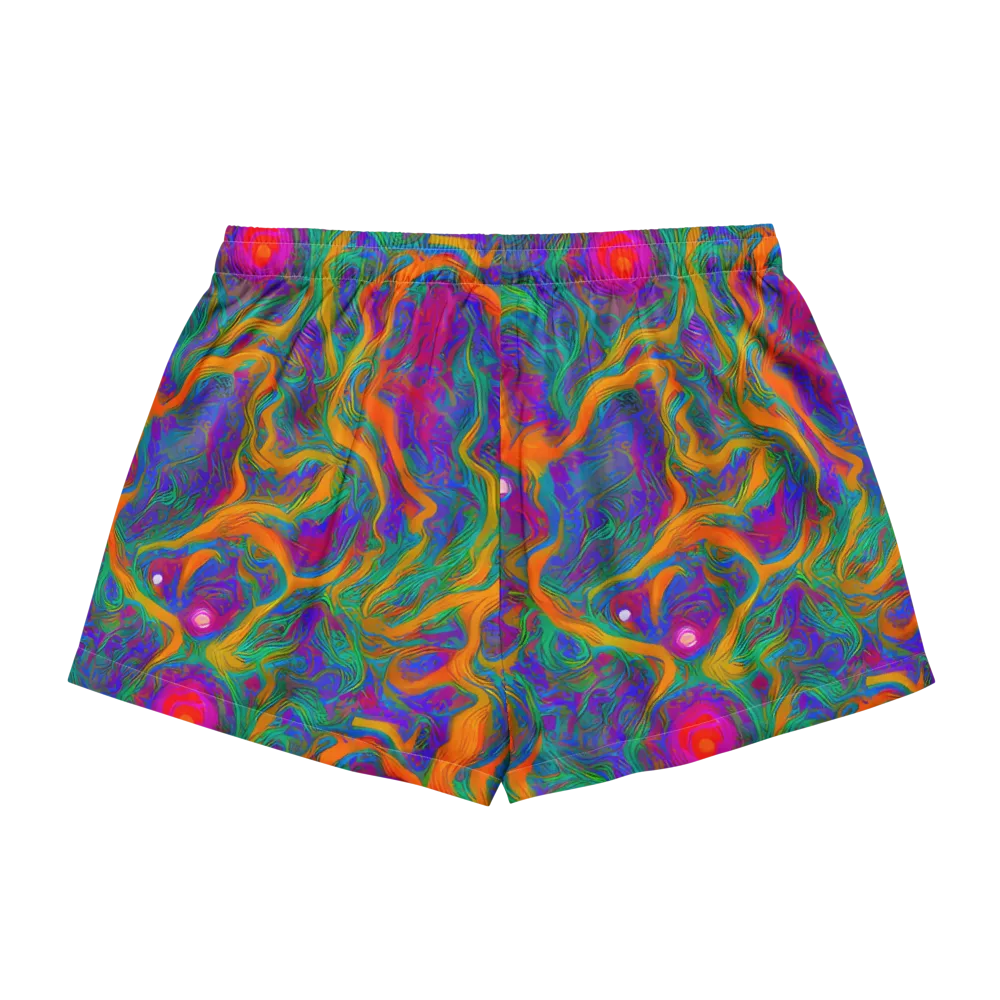 Neon Terrain on Women's Pajama Shorts — Back