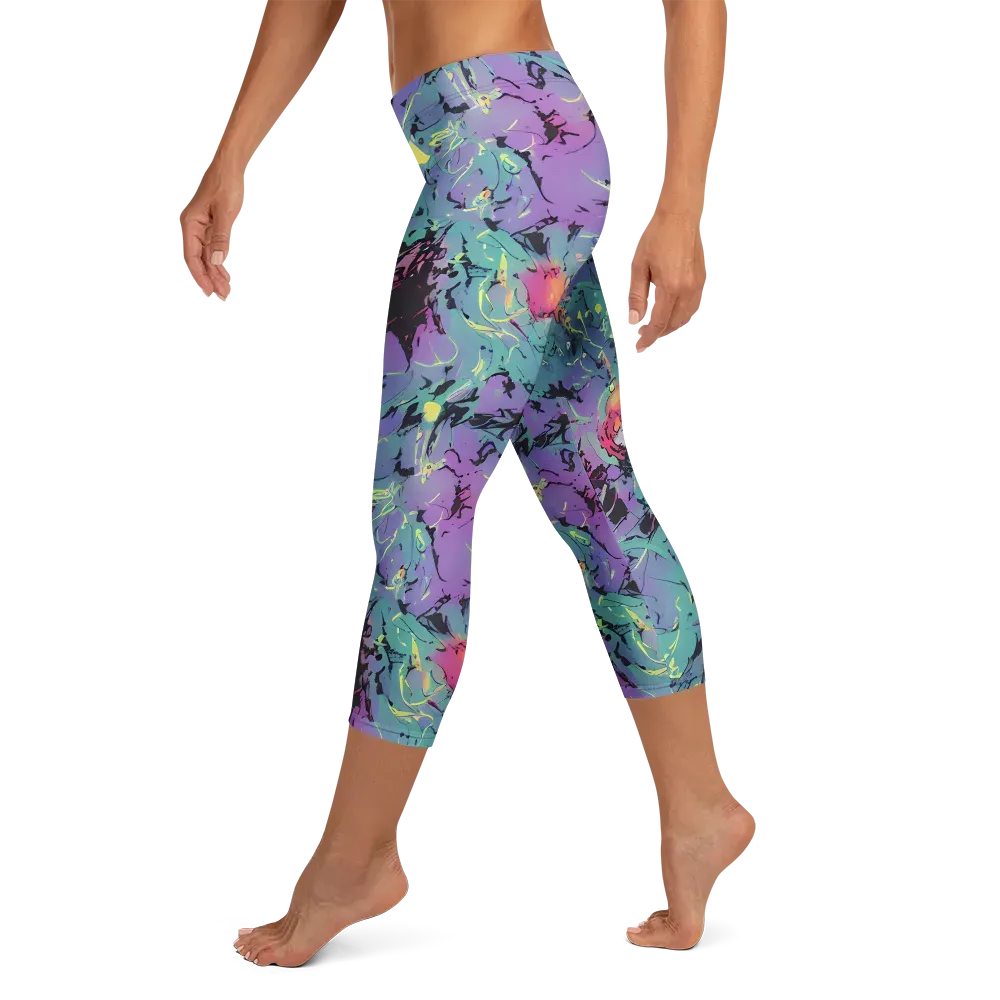 Dreamwave Flux on Capri Leggings — Left
