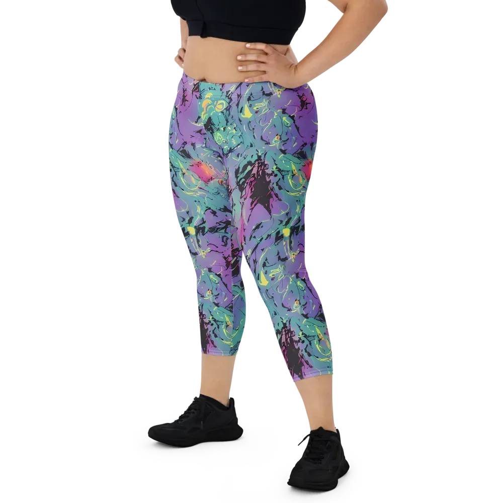 Dreamwave Flux on Capri Leggings — Front