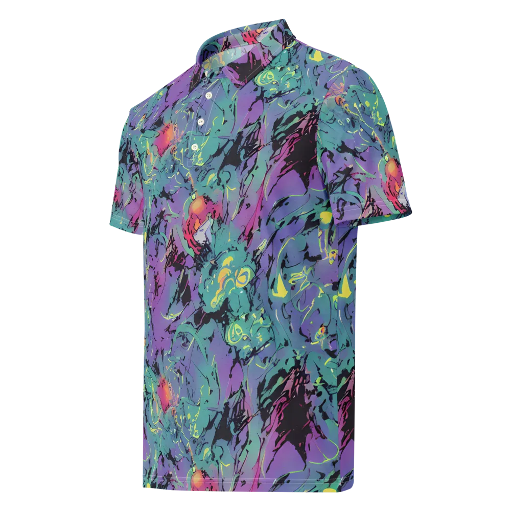 Dreamwave Flux on Men's Slim Fit Polo Shirt — Left Front