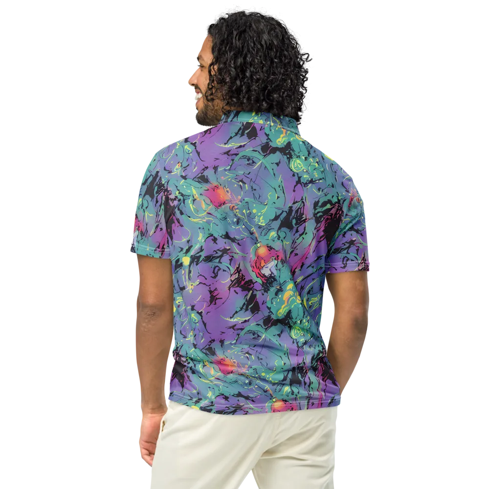 Dreamwave Flux on Men's Slim Fit Polo Shirt — Back