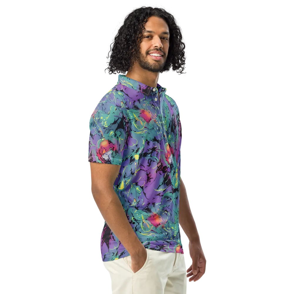 Dreamwave Flux on Men's Slim Fit Polo Shirt — Right Front