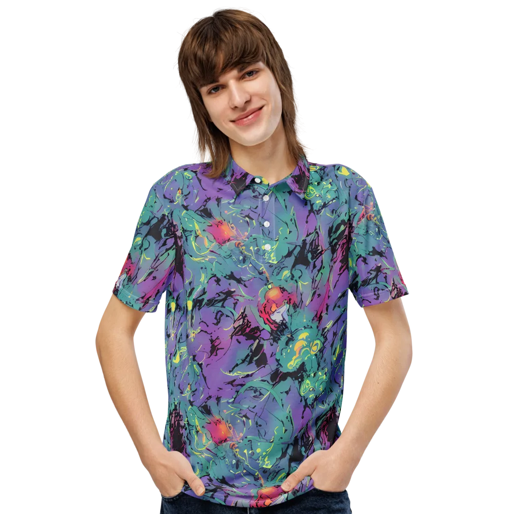 Dreamwave Flux on Men's Slim Fit Polo Shirt — Front