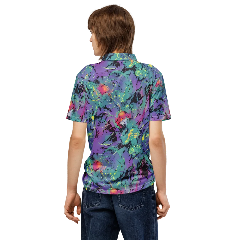 Dreamwave Flux on Men's Slim Fit Polo Shirt — Back
