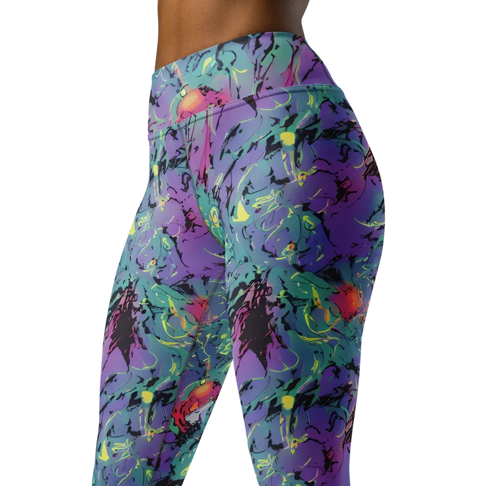 Dreamwave Flux on Yoga Leggings — Left Front