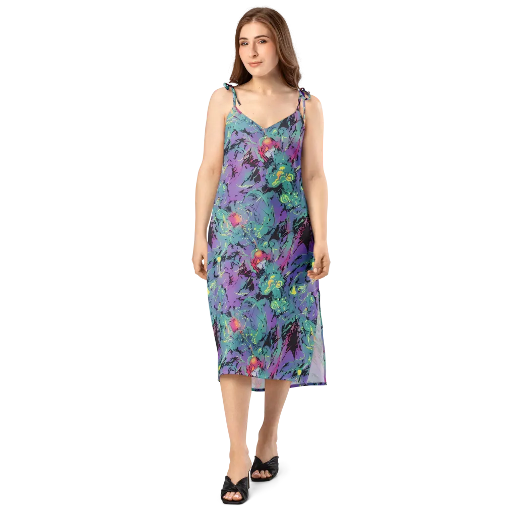 Dreamwave Flux on Slip Dress — Front