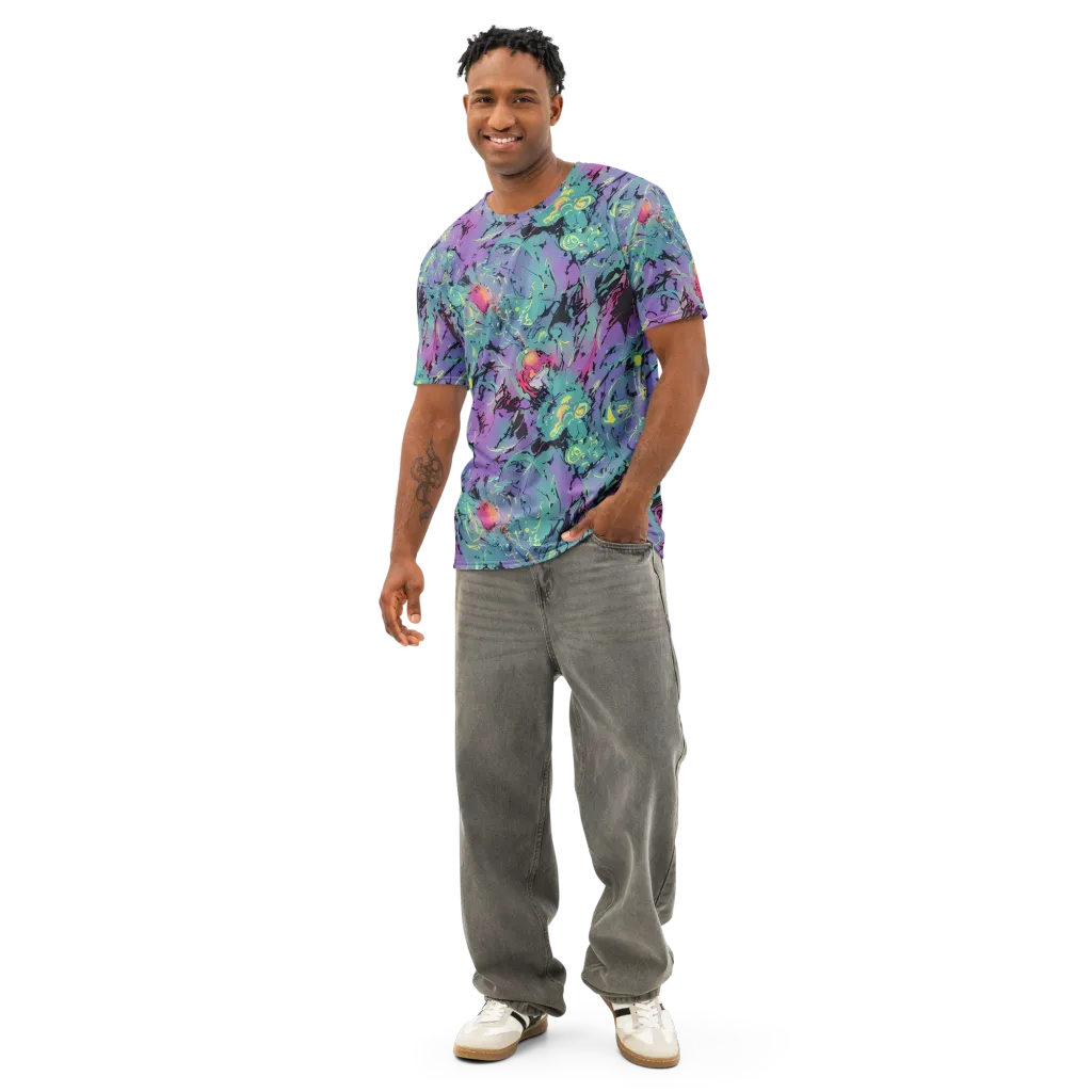Dreamwave Flux on Men's Cotton Crew Neck T-Shirt — Front