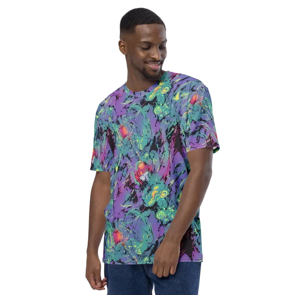 Dreamwave Flux on Men's Crew Neck T-Shirt — Left