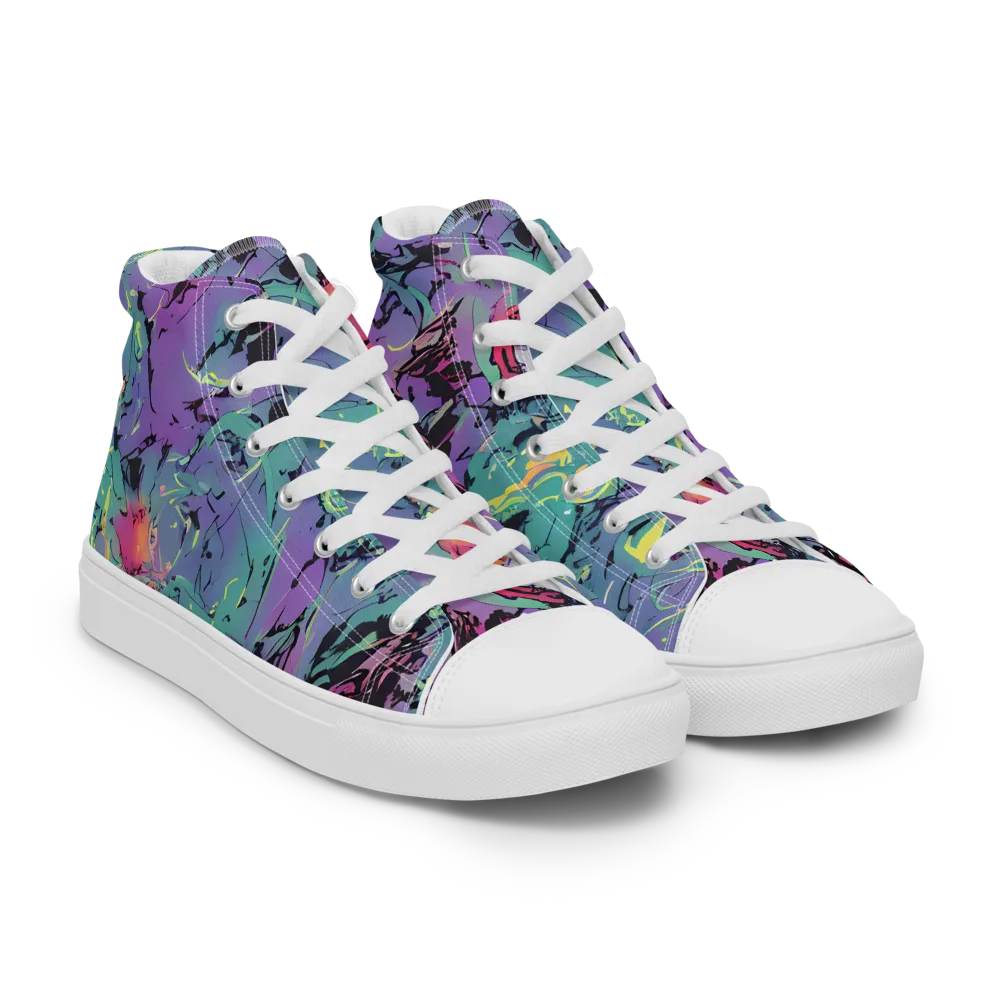 Dreamwave Flux on Men's High Top Canvas Shoes — Right Front