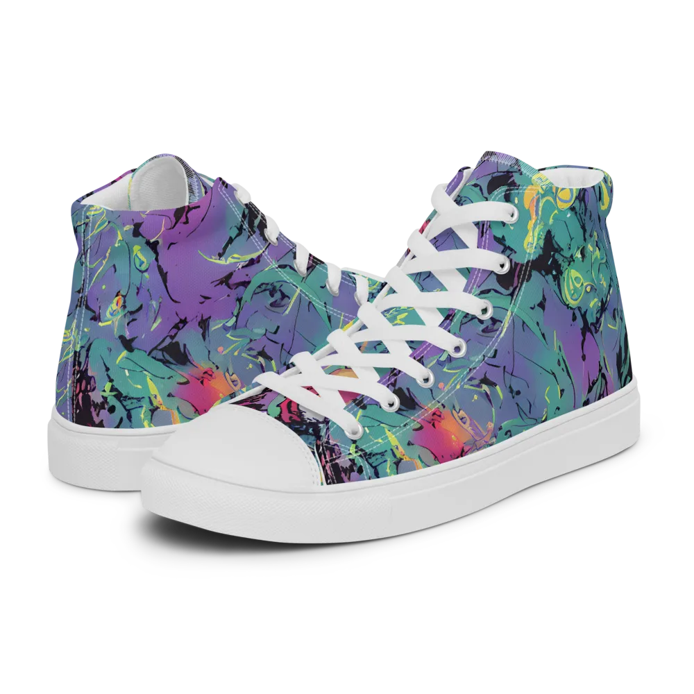 Dreamwave Flux on Men's High Top Canvas Shoes — Left