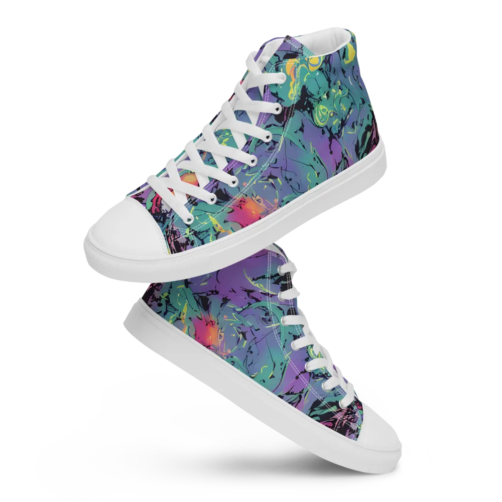 Dreamwave Flux on Men's High Top Canvas Shoes — Front