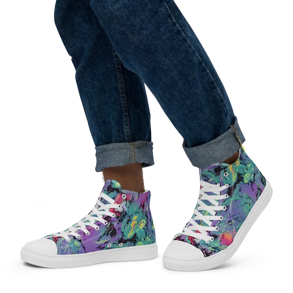 Dreamwave Flux on Men's High Top Canvas Shoes — Left
