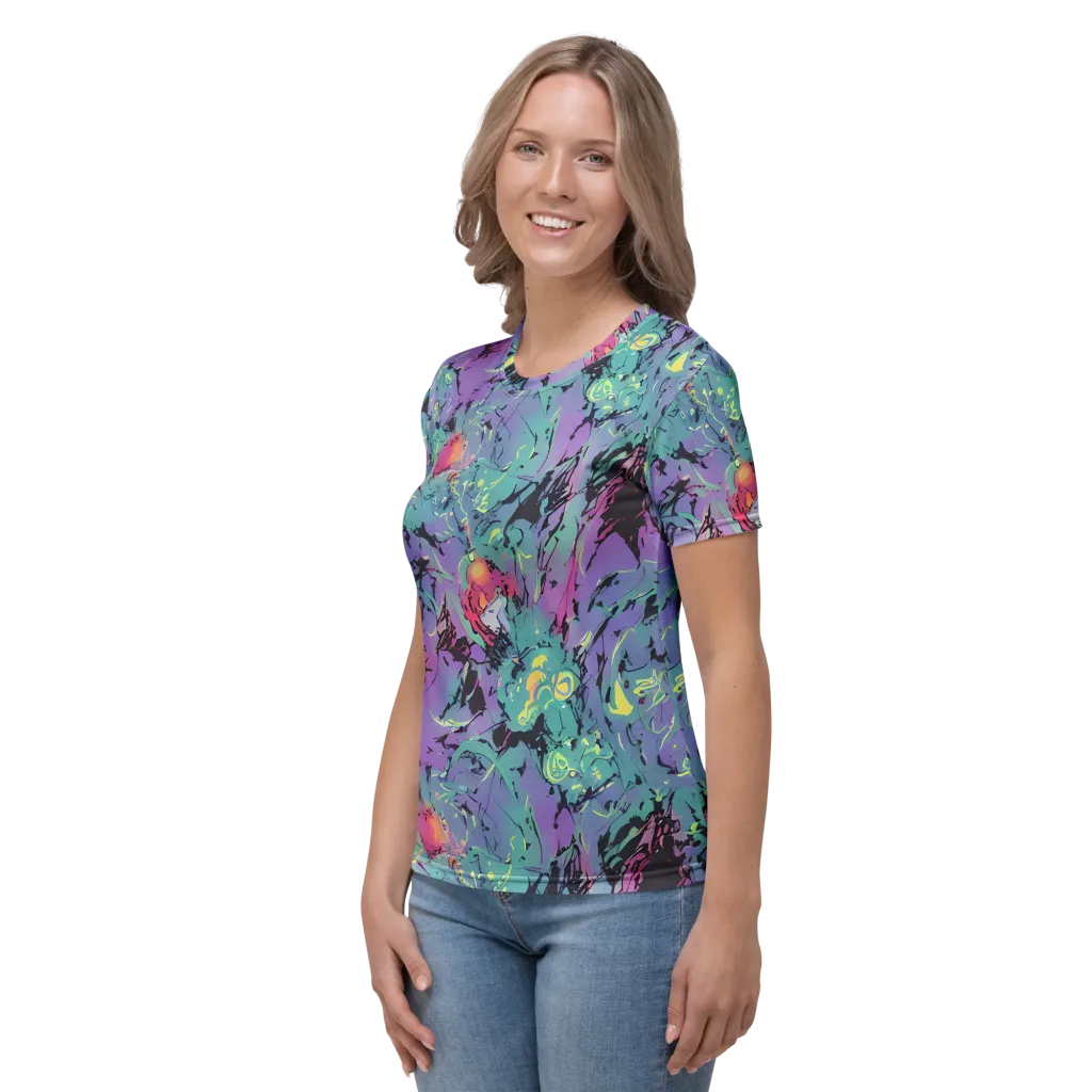 Dreamwave Flux on Women's Crew Neck T-Shirt — Left