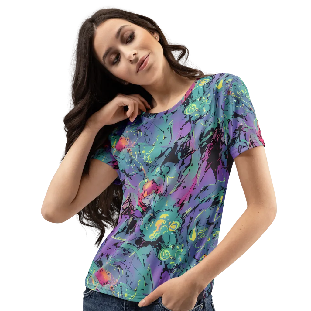 Dreamwave Flux on Women's Crew Neck T-Shirt — Left Front