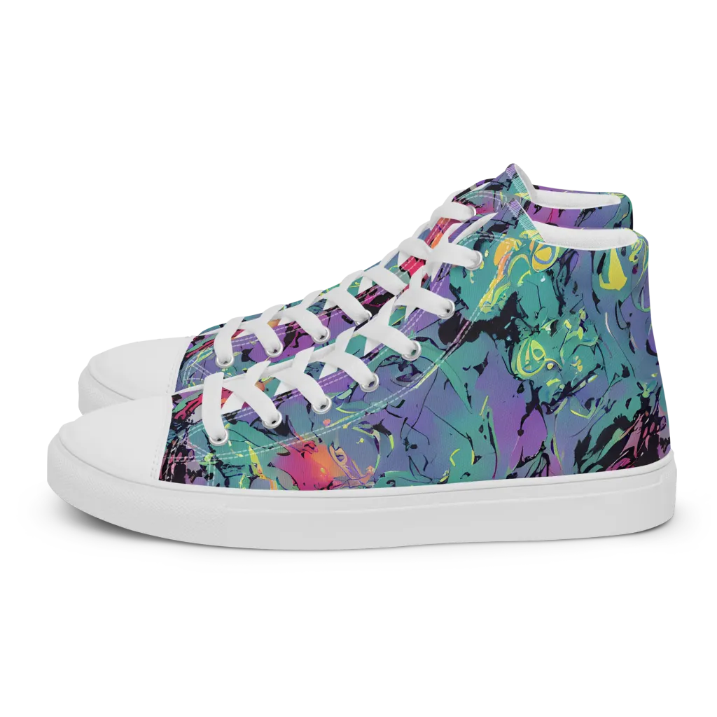 Dreamwave Flux on Women's High Top Canvas Shoes — Left