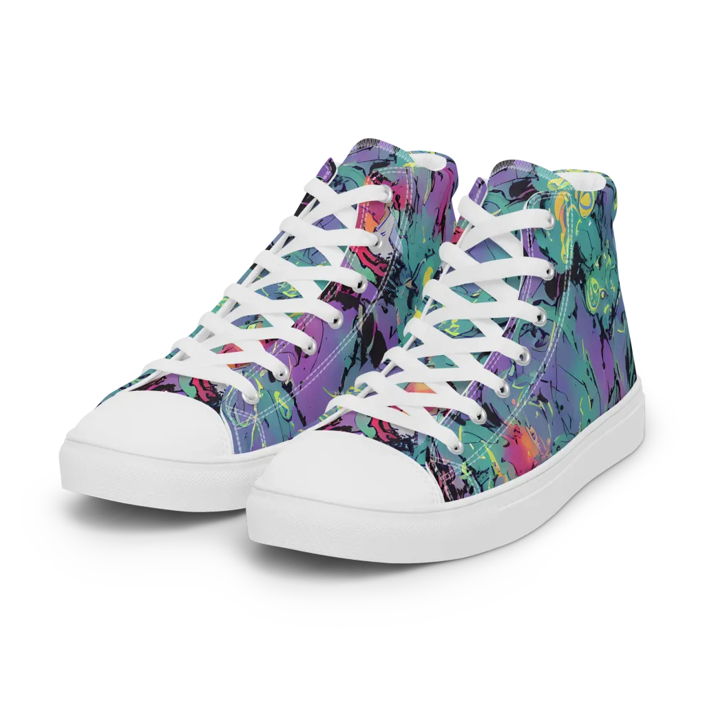 Dreamwave Flux on Women's High Top Canvas Shoes — Left Front
