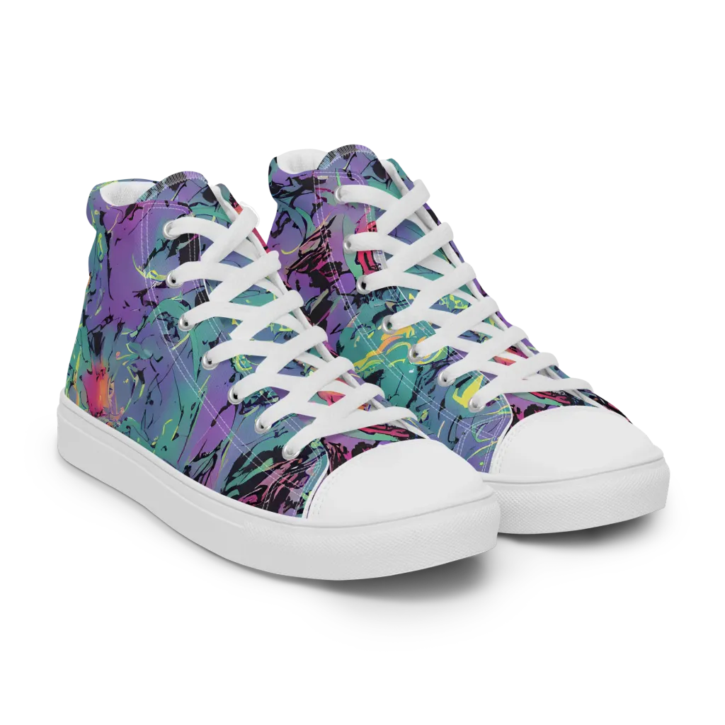Dreamwave Flux on Women's High Top Canvas Shoes — Right Front